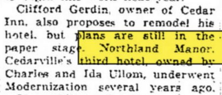 Blue Water Hotel (Les Cheneaux Coffee Roasters) - Oct 1953 Article